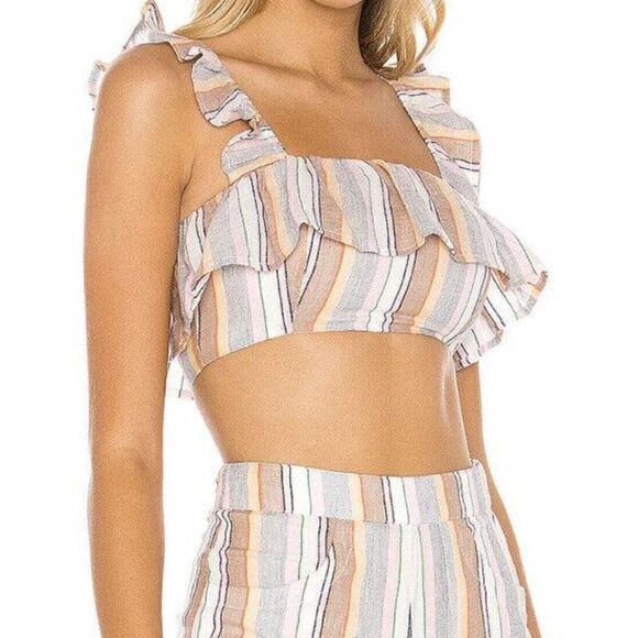 Tularosa Revolve Danny Tank Crop Top Multi-stripe Womens Medium $88 NWT (3-13) - Picture 2 of 8